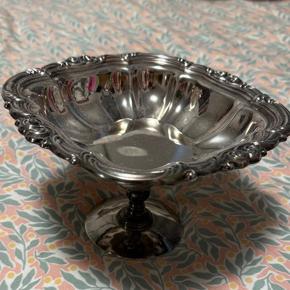 Elegant Silver Pedestal Bowl